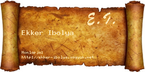 Ekker Ibolya névjegykártya